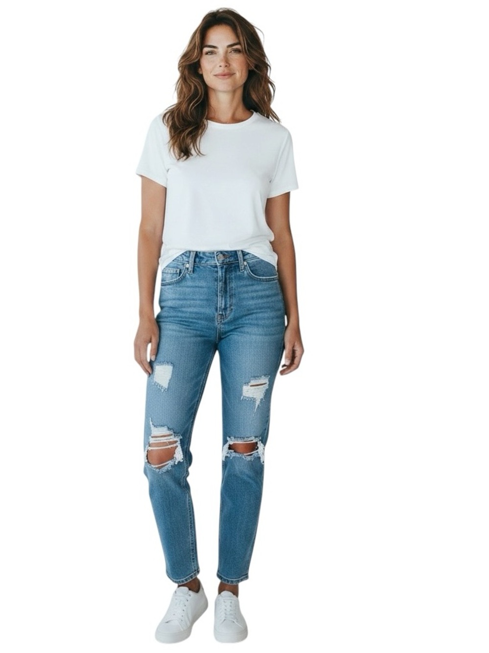 Just Black Distressed Dark Blue Slim Jeans